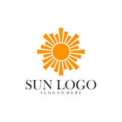 Sun logo design vector template, Icon symbol, Illustration
