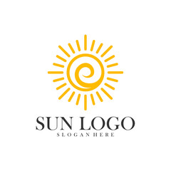 Sun logo design vector template, Icon symbol, Illustration