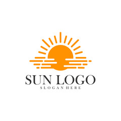 Sun logo design vector template, Icon symbol, Illustration