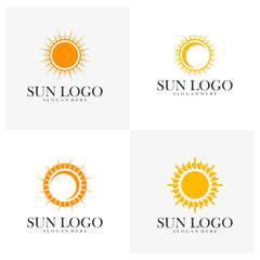 Set of Sun logo design vector template, Icon symbol, Illustration