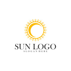 Sun logo design vector template, Icon symbol, Illustration