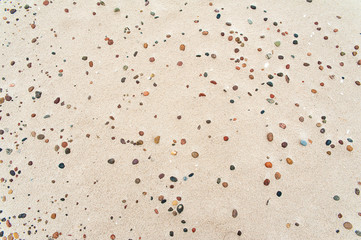 Many pebbles on the Baltic sea beach. Poland