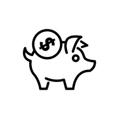 PIGGY BANK ICON TRENDY FLAT DESIGN