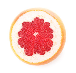Fresh cut grapefruit on white background