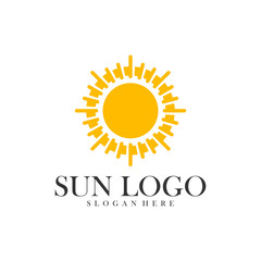 Sun logo design vector template, Icon symbol, Illustration