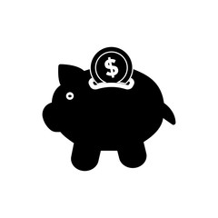 PIGGY BANK ICON TRENDY FLAT DESIGN
