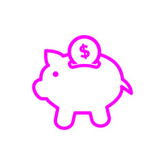 PIGGY BANK ICON TRENDY FLAT DESIGN