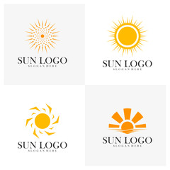Set of Sun logo design vector template, Icon symbol, Illustration