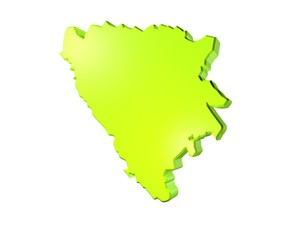 3d illustration of map of bosnia