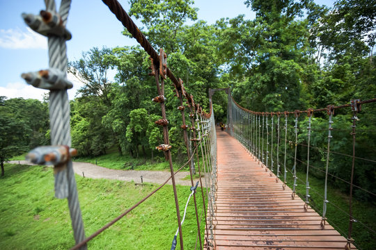 Suspension bridge at Khao Kradong travel attraction.