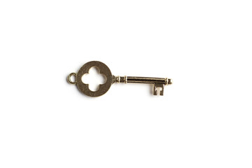 gold key isolated on white background