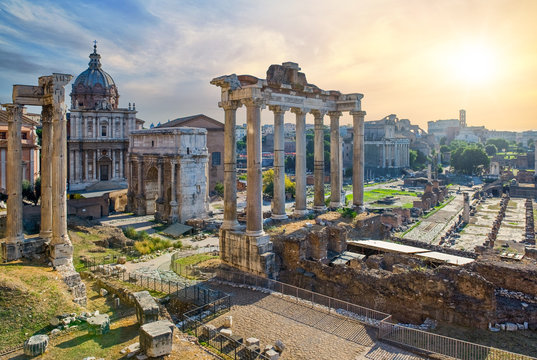 View onto the Fori Imperiali from Piazza del Campidoglio