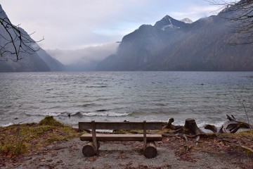 Bench by the Königsee in Germany