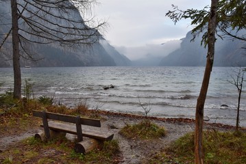 Bench by the Königsee in Germany