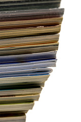stack of magazines isolated on white background
