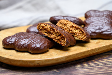 Tasty gingerbread glazed cookies from Torun, Poland