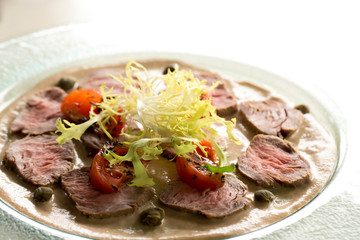 cold cuts with sauce