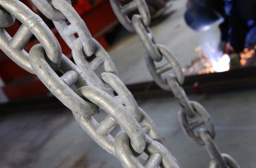 Chains. Shipyard welding