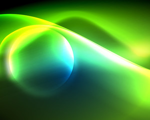 Shiny color bright neon abstract wave template. Abstract bright light. Neon light glowing effect. Space background. Abstract shape