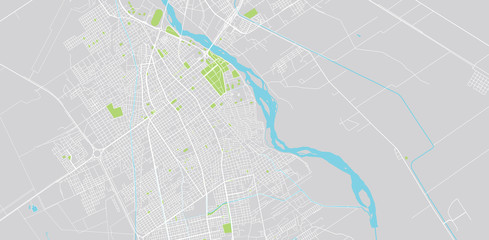 Urban vector city map of Santiago del Estero, Argentina