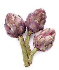 Artichoke raw isolated on white backgrounds.