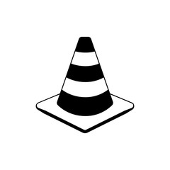 safety cone icon trendy flat design
