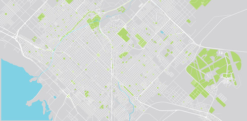 Urban vector city map of Bahia Blanca, Argentina