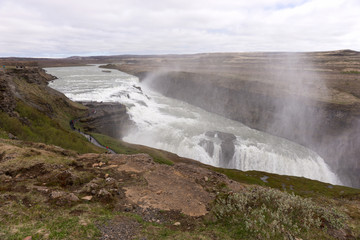 Amazing scenery of the Gullfoss waterfall in Iceland. Europe
