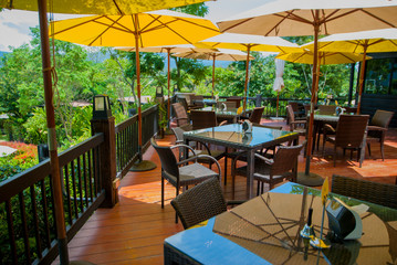 table in the resort, table in the cafe