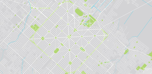 Fototapeta premium Urban vector city map of La Plata, Argentina