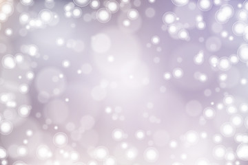 Obraz na płótnie Canvas Silver bokeh background. Christmas glowing lights with sparkles. Holiday decorative effect.