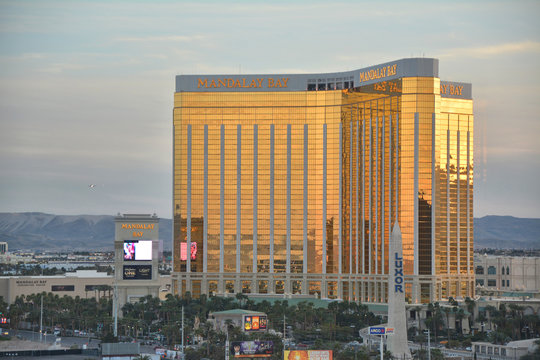 Mandalay Bay Hotel & Casino On Las Vegas Boulevard In Sunset Light