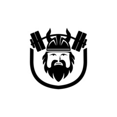 vector of Viking barbell character design eps format