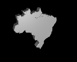 3d illustration of map of brazil