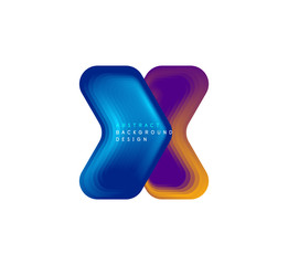 Vector arrow geometric banner created with blend color shapes effects. Trendy simple button, icon or business branding logo template, minimal style. Illustration For Wallpaper, Banner, Background