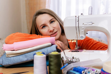 seamstress woman is resting