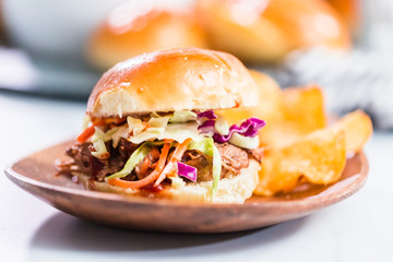 BBQ pulled pork sandwich