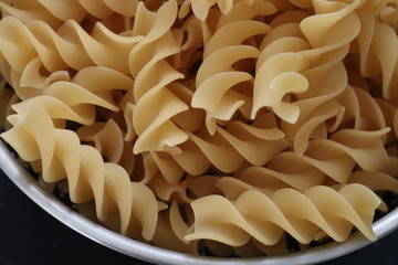 close up pasta , fusilli type