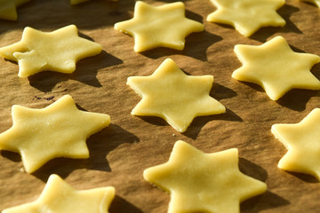christmas cookie star made with cutter 