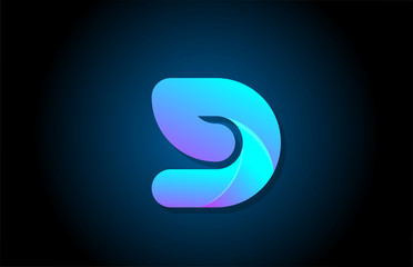 blue gradient logo g alphabet letter design icon for company