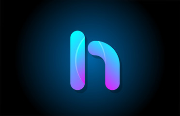 blue gradient logo h alphabet letter design icon for company