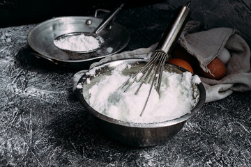 Whipped egg white into a thick foam. Plate with egg whipped white