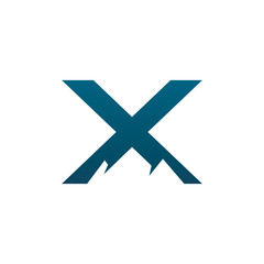 x mountain color logo design