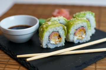 Sushi on a restaurant table