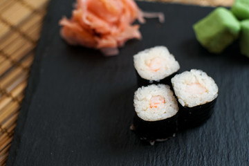 Sushi on a restaurant table