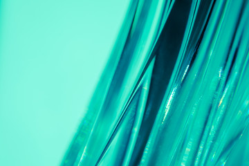 Abstract blurred soft focused futuristic wavy background. Trendy mint color concept.