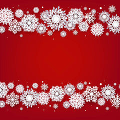 Christmas Border With White Snowflakes
