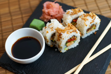 Sushi on a restaurant table