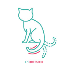 Cat fearful behavior icon