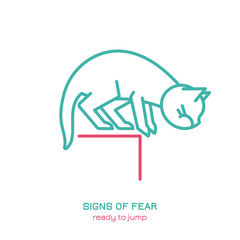 Cat fearful behavior icon